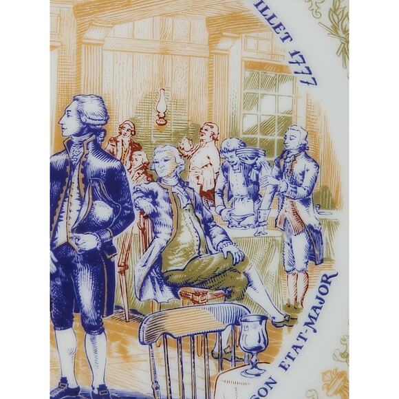 Limoges Tavern Philadelphia George Washington Year 1974 Porcelain 8 1/4" Plate - Picture 4 of 13